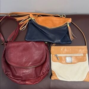 3 Italian made leather small clutches